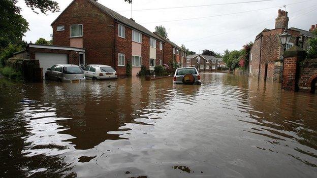 Flooding in an East Yorkshire street