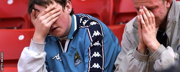 Man City fans contemplate relegation