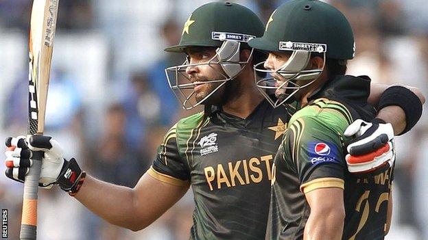 Umar Akmal celebrates his half century with brother Kamran