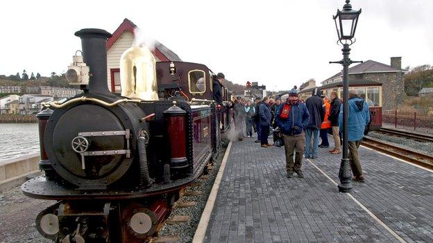 The engine Taliesin at Porthmadog Harbour Station