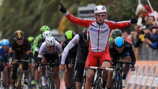 Katusha's Alexander Kristoff wins the Milan-San Remo classic