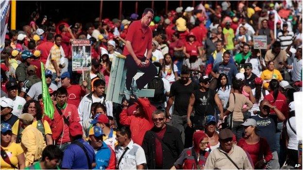 Government supporters in Caracas, Venezuela