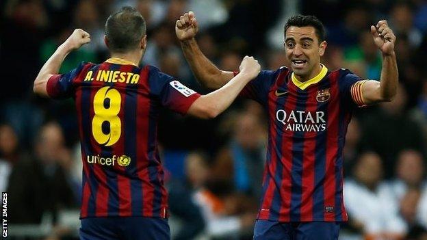 Andres Iniesta and Xavi