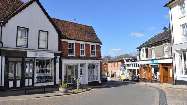 St Elizabeth Hospice and Sue Ryder shops in Framlingham