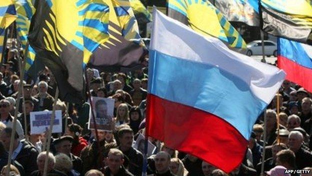 Pro-Russian protesters in Donetsk