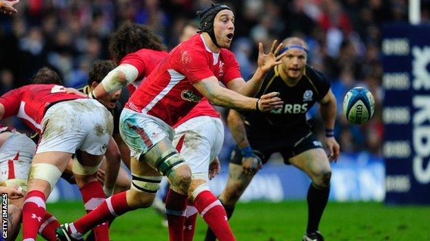 Wales forward Ryan Jones in action