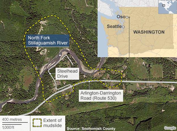 Map of Oso, Washington