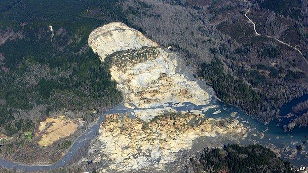 Aerial photo of landslide. 24 March 2014