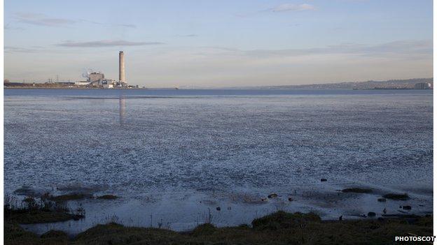 Power station and mud flats