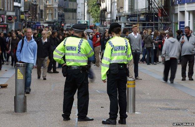 Police patrol in city centre