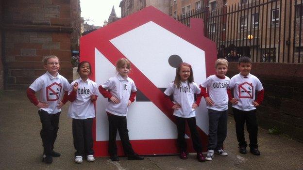 Pupils from Royal Mile Primary School launch the campaign