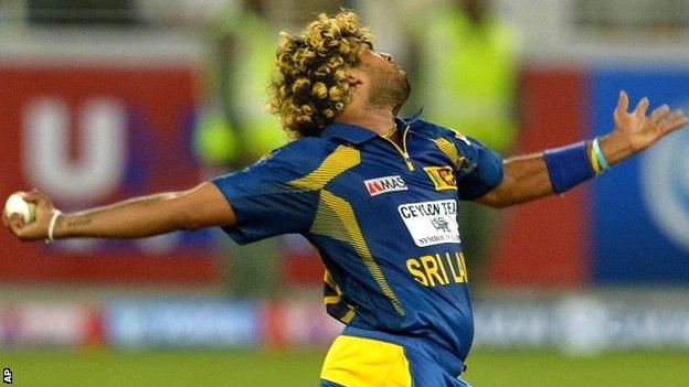 Lasith Malinga in action for Sri Lanka