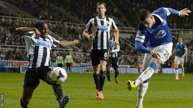 Everton's Ross Barkley opens the scoring at Newcastle