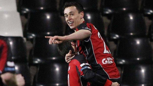 Paul Heatley scored both Crusaders goals at Seaview