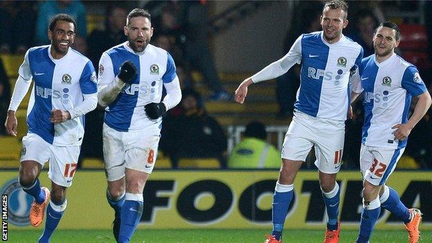 David Dunn of Blackburn celebrates his side's goal