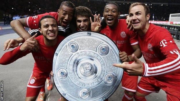 Bayern Munich celebrate the title