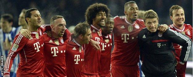 Bayern Munich celebrate the title