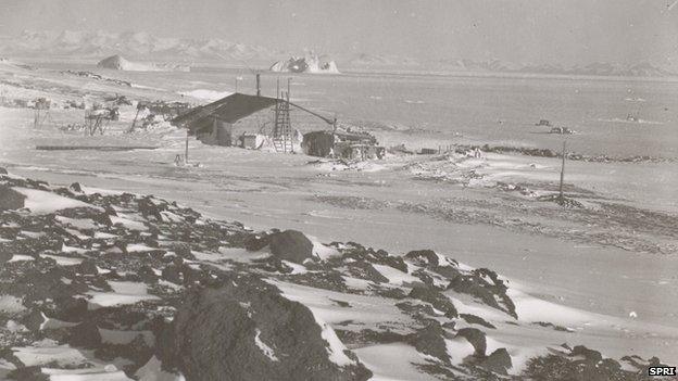 View of Cape Evans from the Ramp, Cape Evans, October 1911