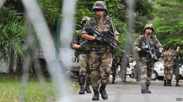 French soldiers in Abidjan on 15 April 2011