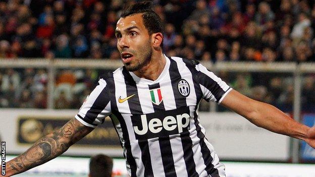 Juventus striker Carlos Tevez