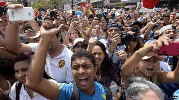 Maria Corina Machado's supporters in Caracas