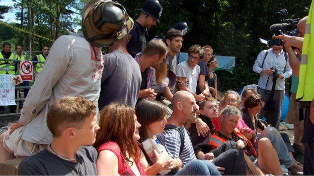 Protesters at Balcombe