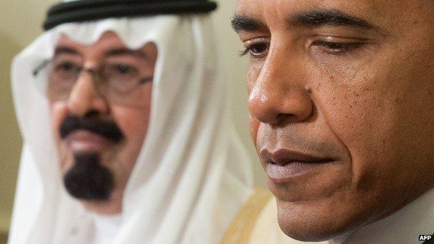 King Abdullah meets Barack Obama at the White House in Washington (29 June 2010)