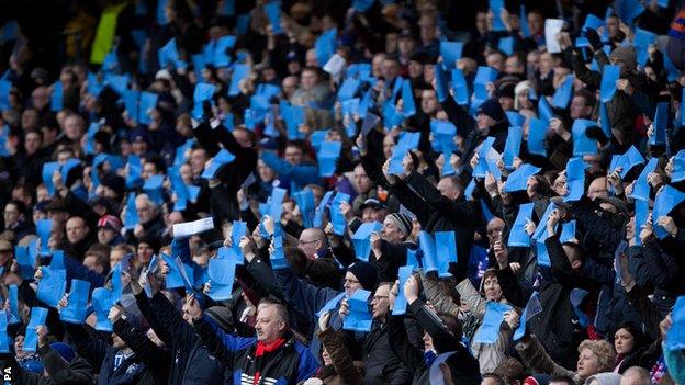 Rangers supporters at Ibrox