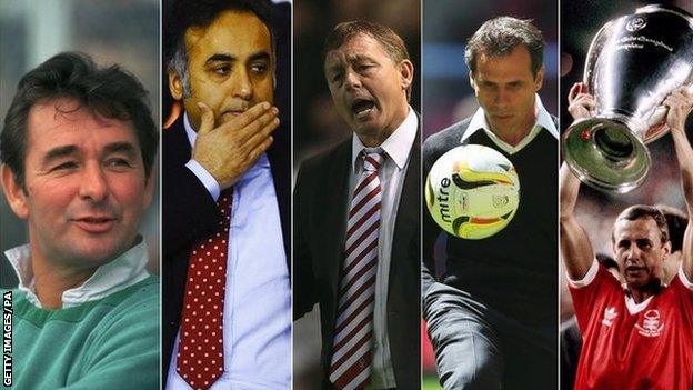 Brian Clough, Fawaz Al Hasawi, Billy Davies, Gianfranco Zola, John McGovern