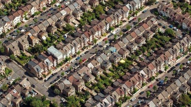 Rooftop view of houses