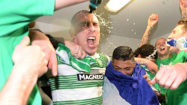 Celtic captain Scott Brown celebrates