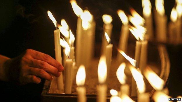 Candlelight vigil for passengers of the missing Malaysia Airlines flight in Kuala Lumpur. 27 March 27 2014