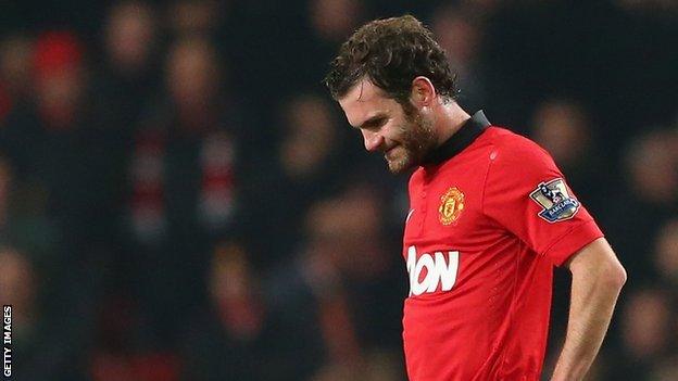 Juan Mata looks dejected