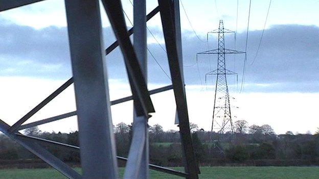 Electricity pylons