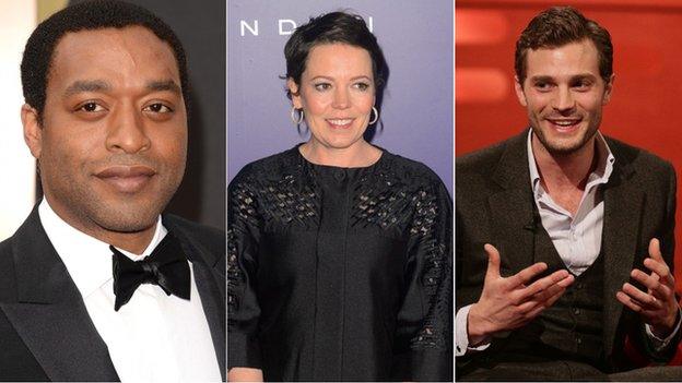 (l-r) Chiwetel Ejiofor, Olivia Coleman, Jamie Dornan