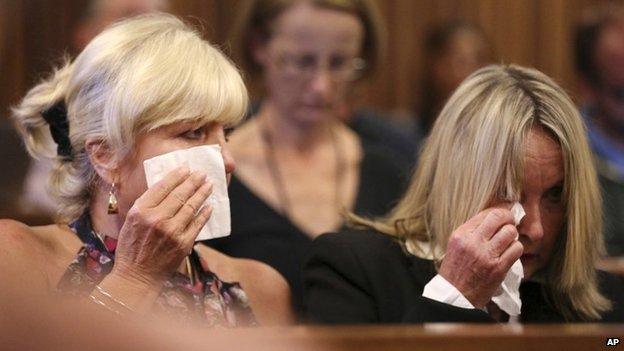 June Steenkamp, right, mother of the late Reeva Steenkamp