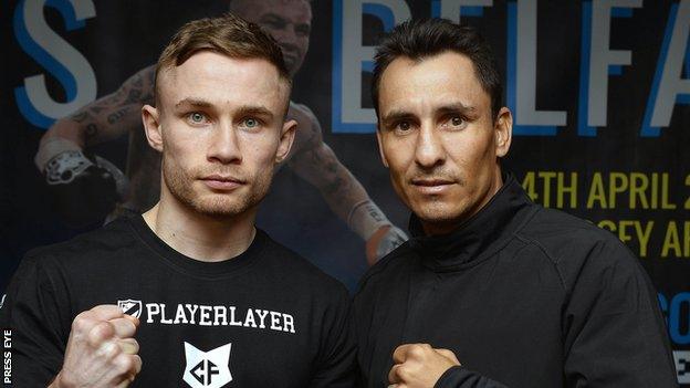 Belfast boxer Carl Frampton and his Mexican opponent Hugo Cazares