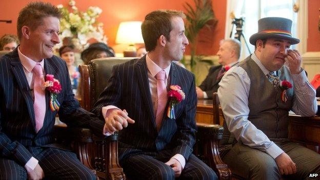 Phil Robathan and James Preston at their wedding