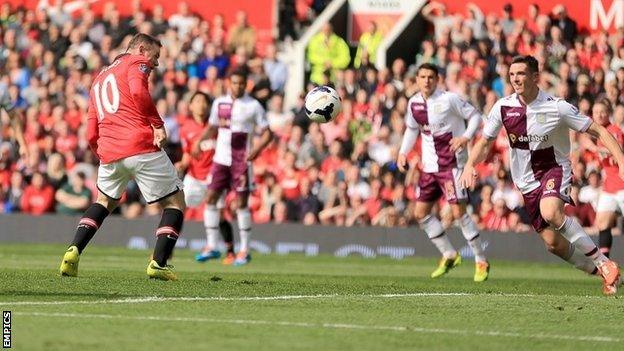 Wayne Rooney heads home Manchester United's equaliser