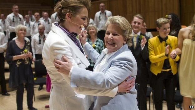 Sandi Toksvig and partner Debbie