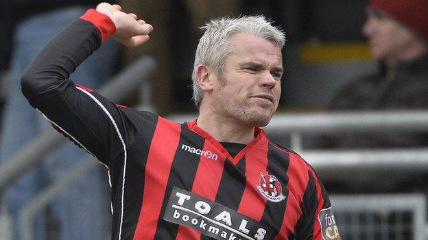 Gary McCutcheon hit the Crusaders equaliser before they went on to clinch a 3-1 win over his former club