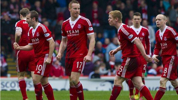 Aberdeen celebrate their equaliser