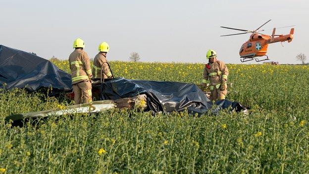 Scene of YAK 52 crash