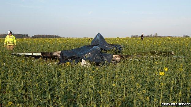 Scene of YAK 52 crash