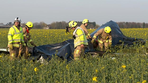 Scene of YAK 52 crash near Chelmsford