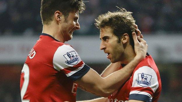 Olivier Giroud and Mathieu Flamini