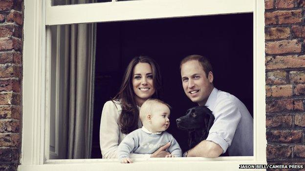 The Duke and Duchess of Cambridge and Prince George