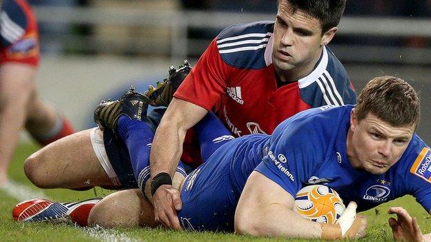 Brian O'Driscoll scores Leinster's crucial try despite Conor Murray's efforts