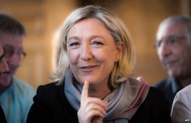 Marine Le Pen in Henin-Beaumont on 31 March