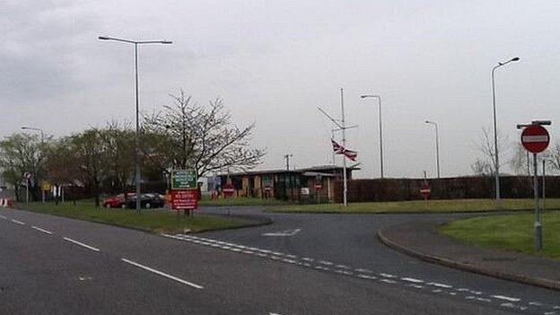 flag at North Weald Airfield flying at half mast